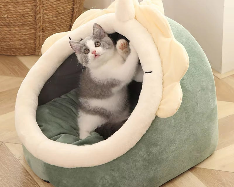 Deep Sleep Cat Bed Cartoon Pet Bed Foldable Removable Washable Pet Sleeping Bed for Small Dog Mat Bag Cave Cats Bed